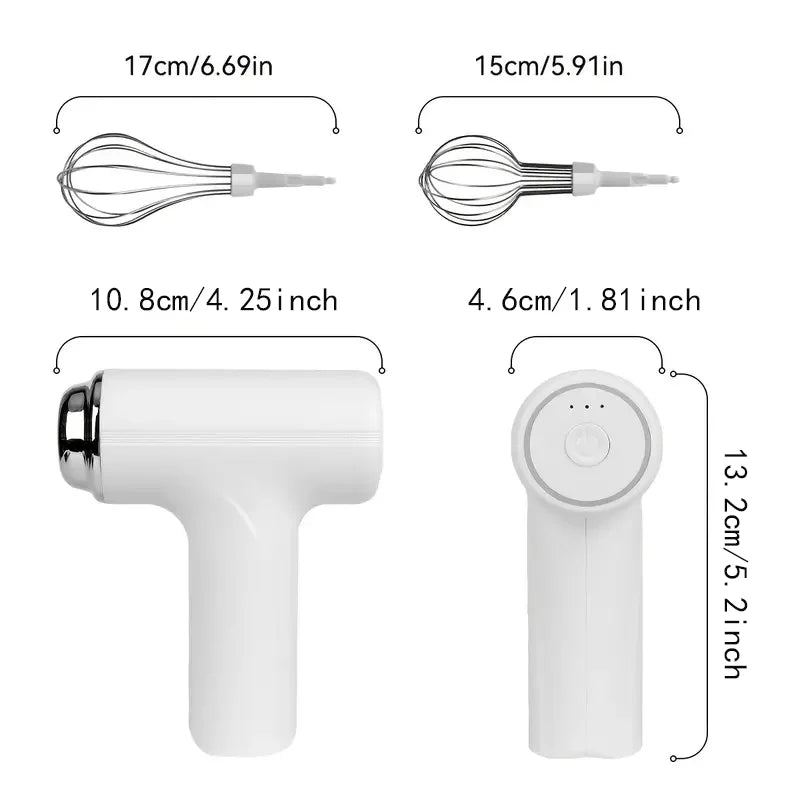 Portable USB Electric Egg Beater – Compact Mixer for Cakes & Pastries
