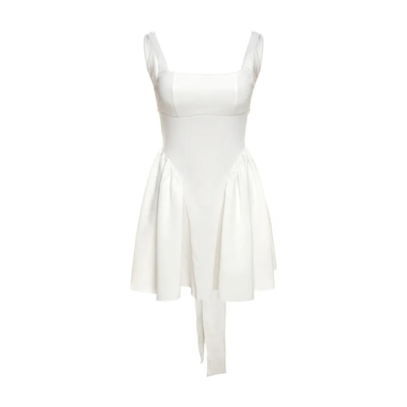 Sexy Backless A-Line Puff Sundress – Ruffled Summer Mini Dress