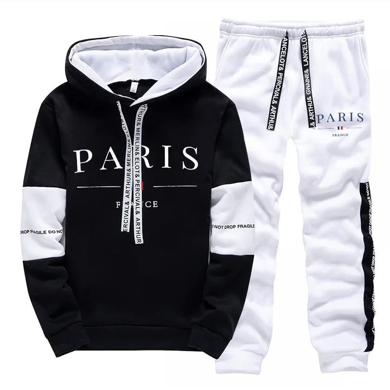 Men's Hoodie & Sweatpants Set – Stylish, Comfortable, High-Quality Sportswear for Daily Wear in Autumn/Winter.