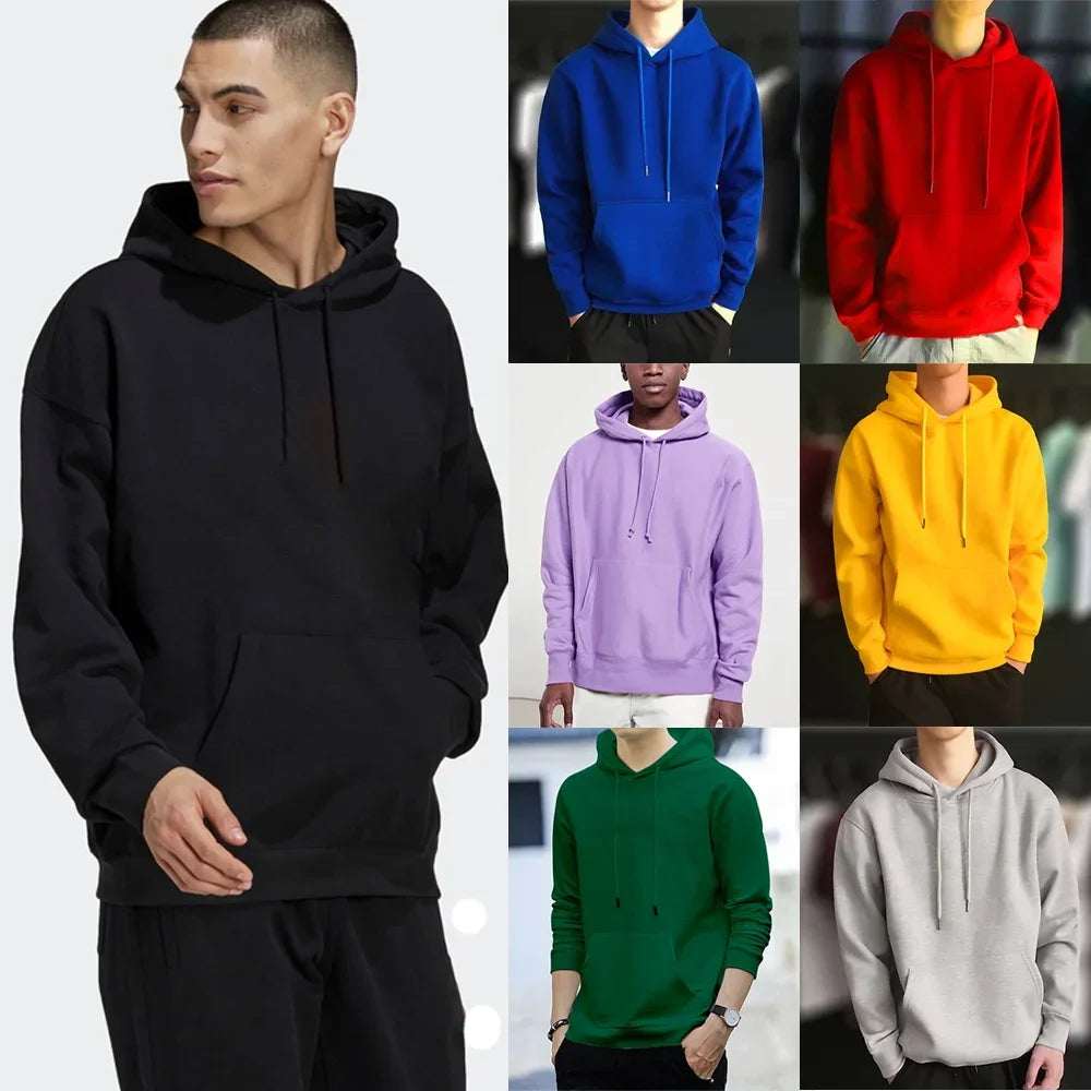 2024 Men's Harajuku Hoodie – Casual Pullover Streetwear Sweatshirt