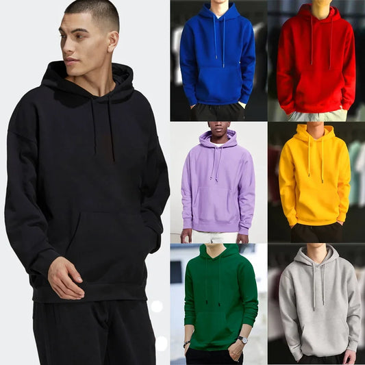 2024 Men's Harajuku Hoodie – Casual Pullover Streetwear Sweatshirt