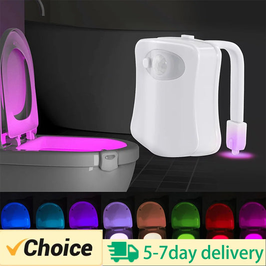 Wireless Motion Sensor LED Toilet Night Light – 8 RGB Colors