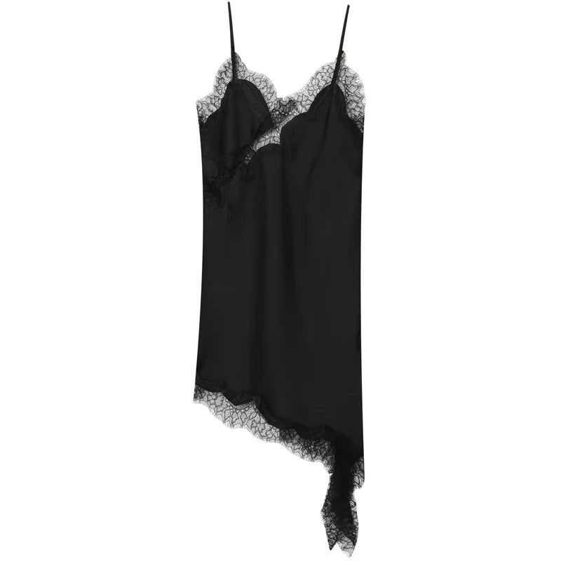 HXAO Women’s Lace Asymmetric Slip Dress – Summer 2025 Sexy Mini
