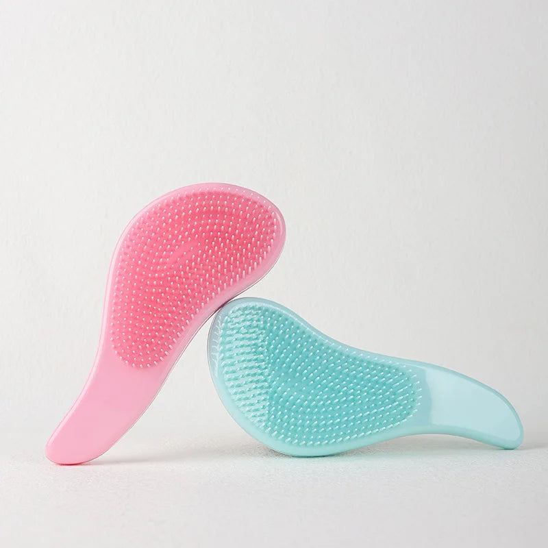 Marble Anti-Static Mini Comb – Plastic Detangling & Scalp Massage Hairbrush for Women, Shower & Salon Use