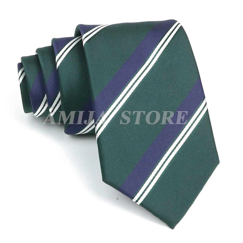 Men’s Jacquard Neck Ties 7cm – Floral & Stripe Design Necktie for Wedding, Party, Business & Daily Wear Gift