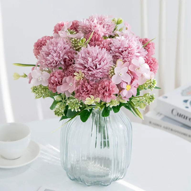 Artificial Silk Chrysanthemum Bouquet – Wedding, Home, Festival & DIY Wall Decorations