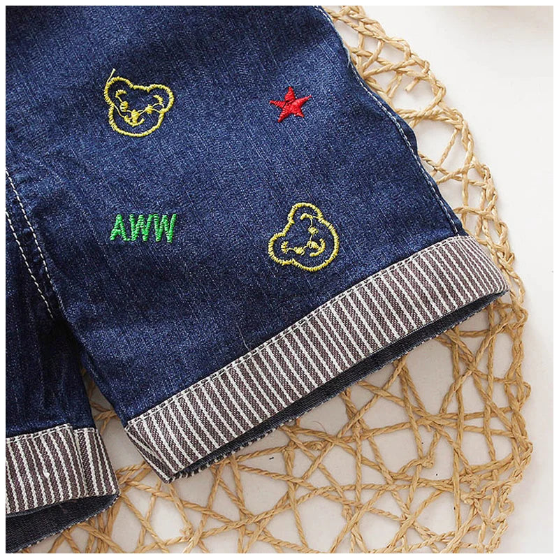 IENENS Summer Baby Kids Denim Overalls Jumper Pants Shorts Playsuit Toddler Infant Boys Girls Clothing Trousers