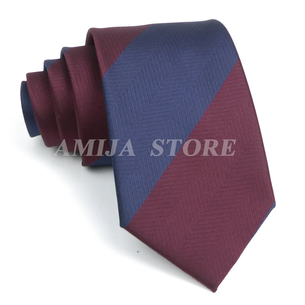Men’s Jacquard Neck Ties 7cm – Floral & Stripe Design Necktie for Wedding, Party, Business & Daily Wear Gift