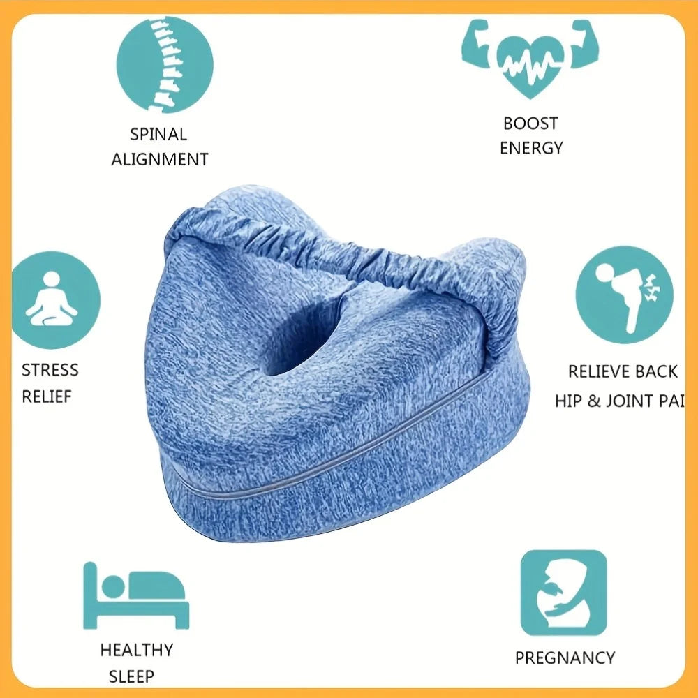 Highly Comfortable Ergonomic Memory Foam Leg Pillow Designed for Side Sleepers