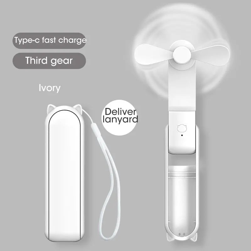 Mini Portable USB Fan – Foldable Handheld Desk Fan 2000mAh