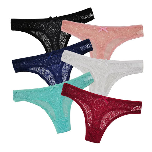 Sexy Low-Waist Lace Silk Panties – Breathable, Quick-Dry, Cotton Crotch