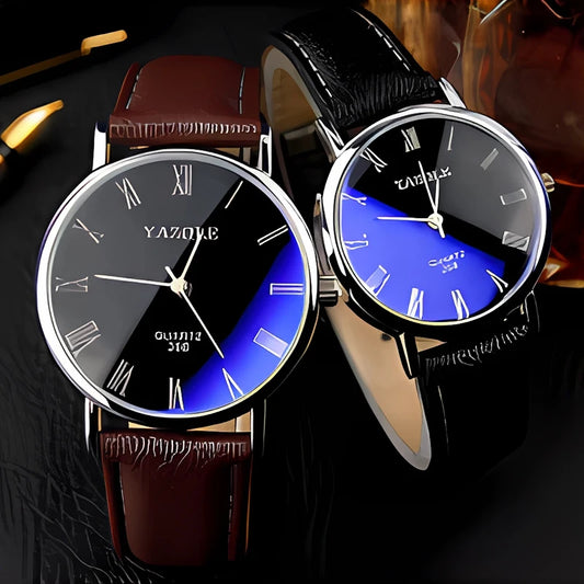 Men’s Quartz Watch Top Brand Fashion Casual Leather Strap Business Wristwatch Reloj Hombre Kol Saati