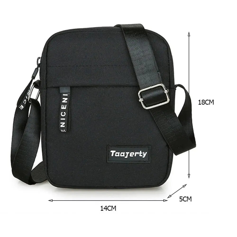 Men's Nylon Crossbody Bag – Solid Color, Casual Retro Style for Daily & Business Use.