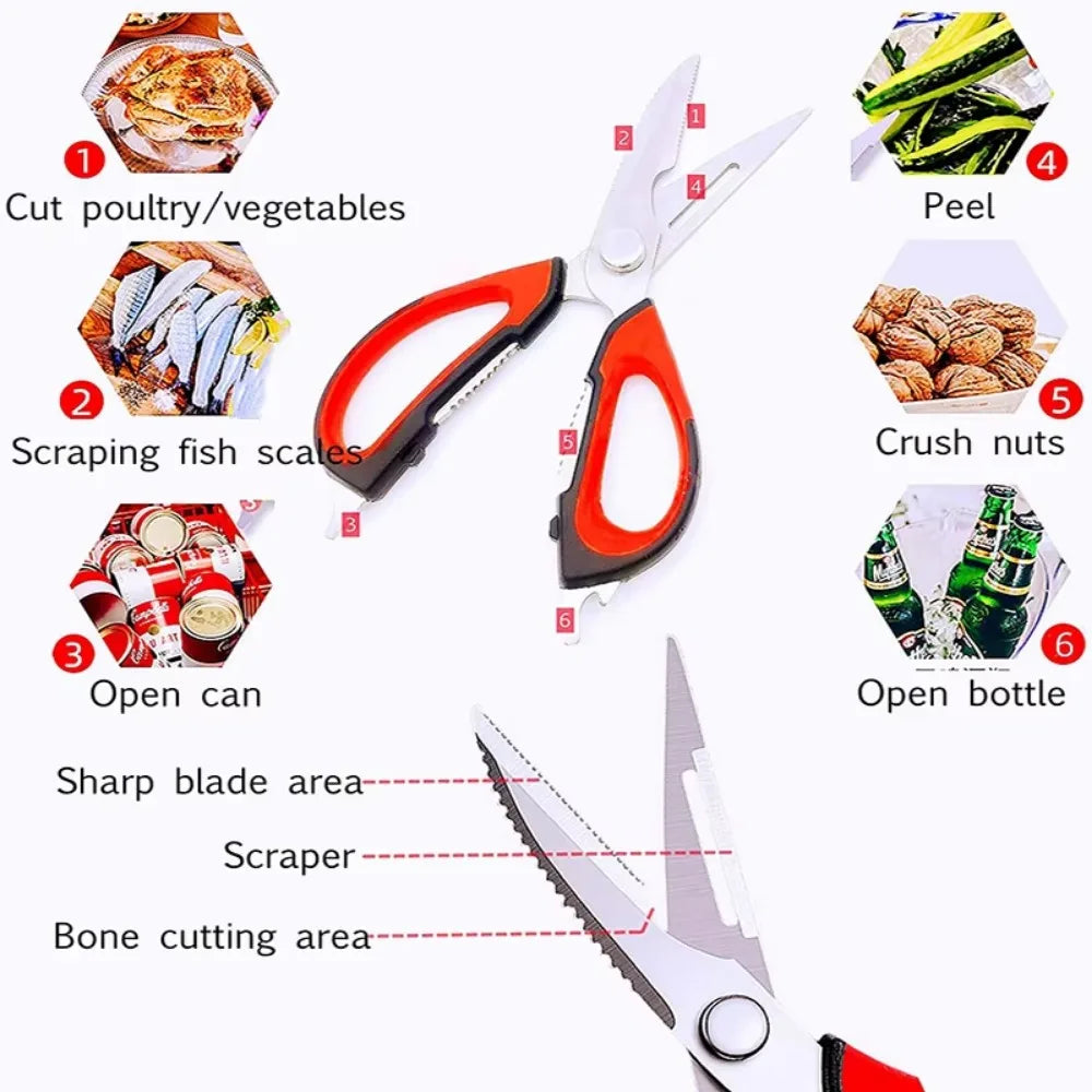Multi-Purpose Kitchen Shears with Storage Holder
