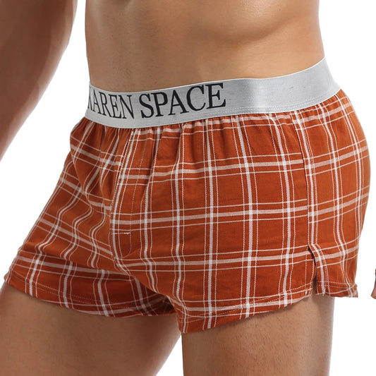 Men’s Plaid Boxer Shorts – Cotton Modal, Breathable & Comfortable Sleepwear