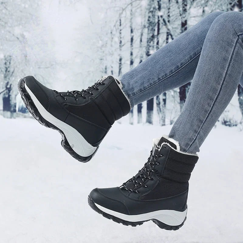 Women's Platform Snow Boots – Non-slip, Fur-Lined, Waterproof, Warm Ankle & Thigh-High Styles