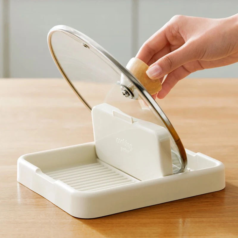 Kitchen Pot Lid & Utensil Holder – Rack for Cutting Boards, Spoons & Lids