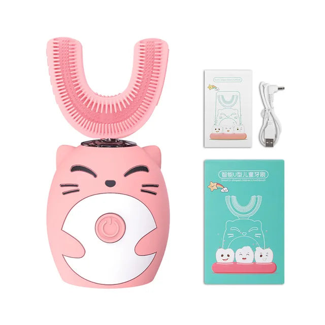 Kids U-Shaped Sonic Electric Toothbrush – 360° USB Rechargeable Cleaner