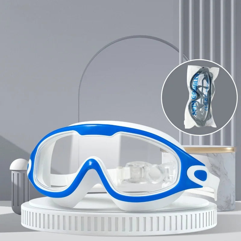 HD Anti-Fog Swimming Goggles – Waterproof Electroplated Large Frame