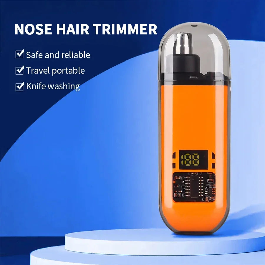 2-in-1 Electric Nose & Ear Hair Trimmer Clipper, Portable Painless Eyebrow Groomer for Men (2024 Professional)