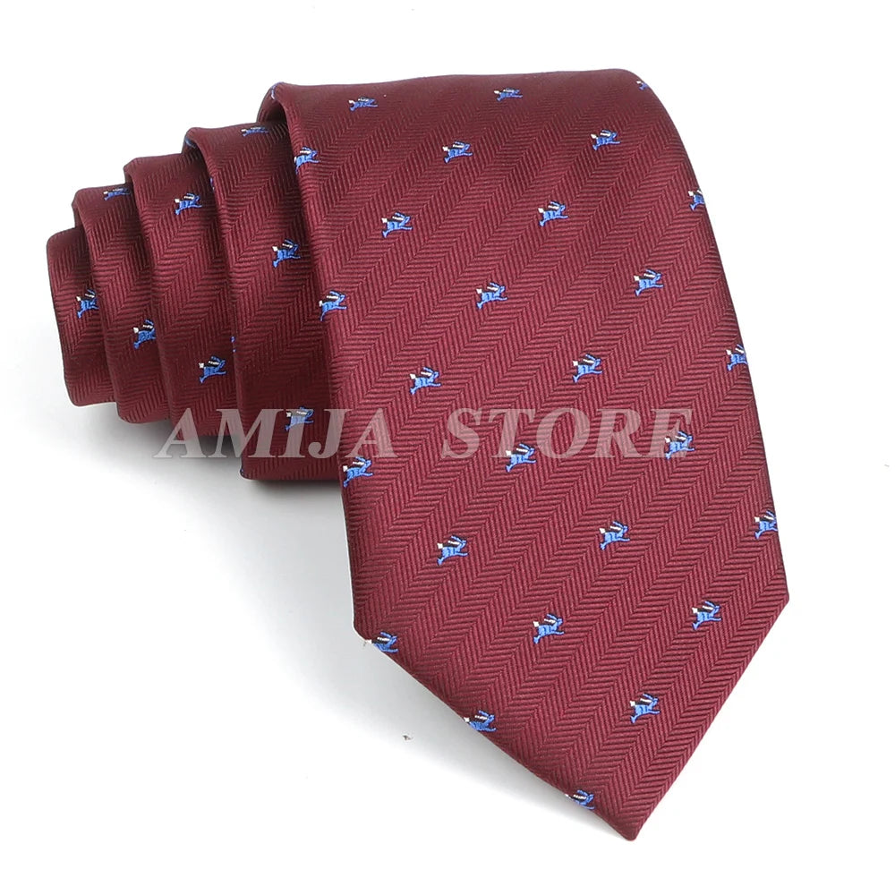 Men’s Jacquard Neck Ties 7cm – Floral & Stripe Design Necktie for Wedding, Party, Business & Daily Wear Gift