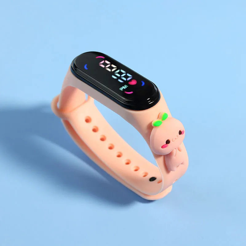 Kids' Fashion LED Watch – Mickey & Spiderman Design, Waterproof Sports Bracelet