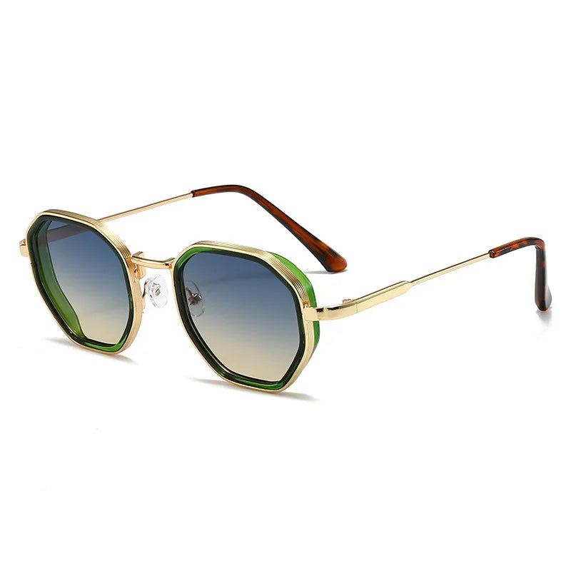 Unisex Retro Square Metal Sunglasses