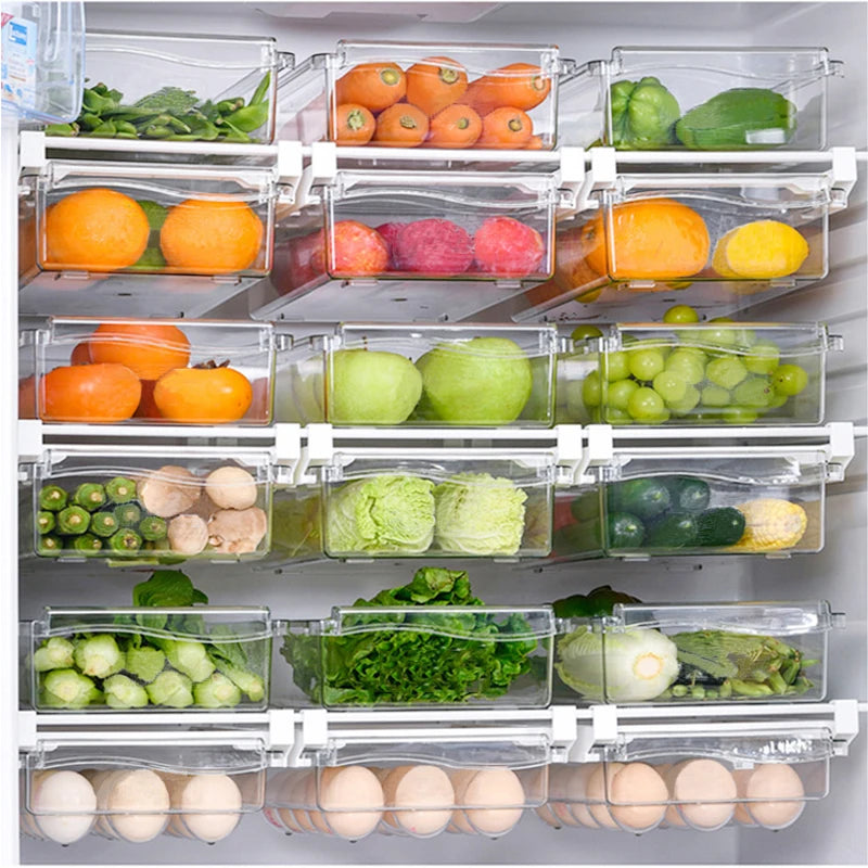 Fridge Organizer Drawer – Slide-Out Storage Box for Eggs, Fruits & Food