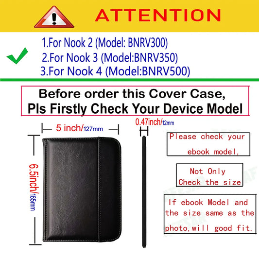 Nook Simple Touch E-Reader Case – Folio Flip Cover Pocket for BNRV300/350/500