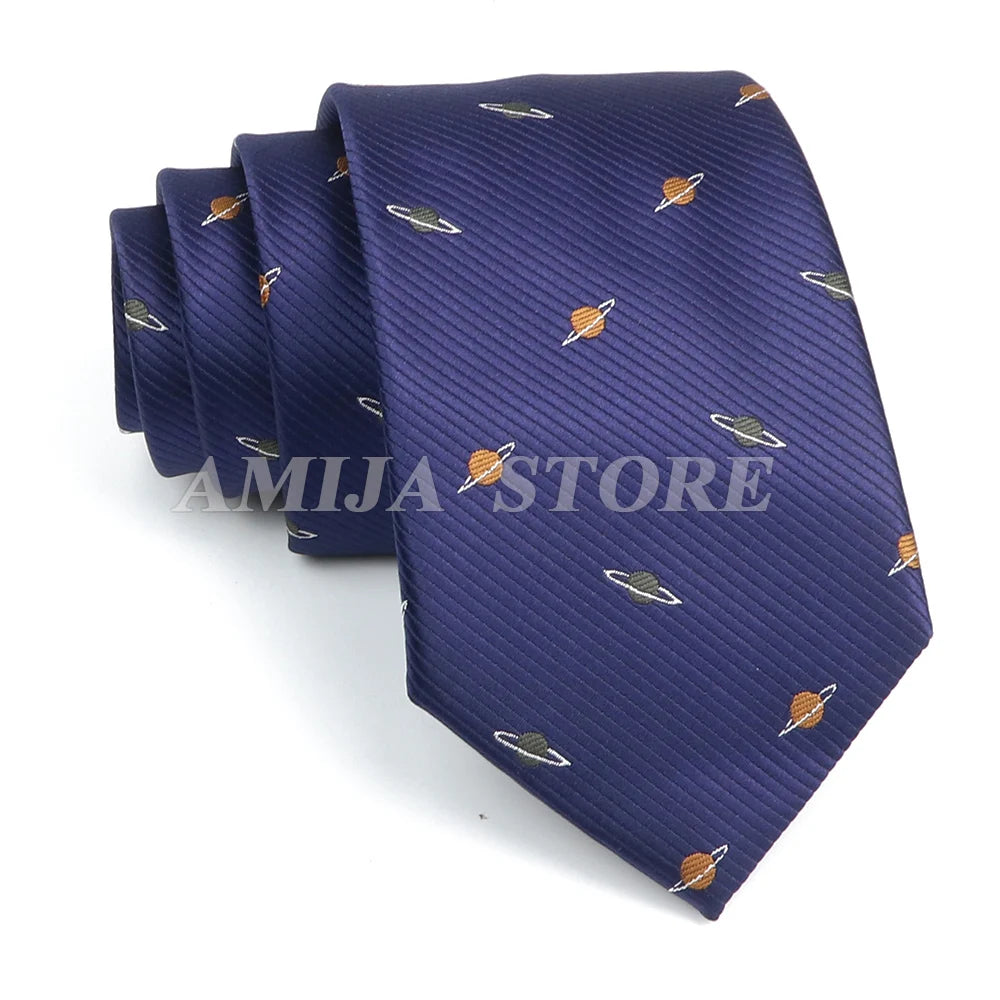 Men’s Jacquard Neck Ties 7cm – Floral & Stripe Design Necktie for Wedding, Party, Business & Daily Wear Gift