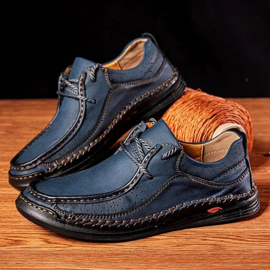 2023 Handmade Leather Casual Sneakers for Men – Comfort, Business, Plus Size