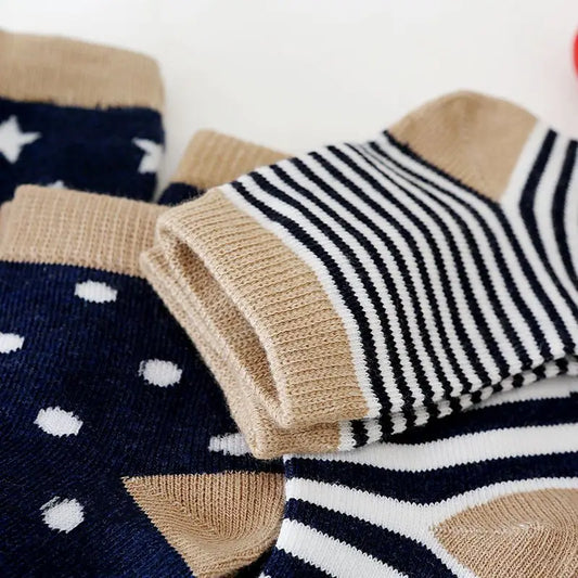 5 Pairs Baby Socks Cotton Cartoon Animal Cute Toddler Kids Socks for Boys & Girls 0–6 Years