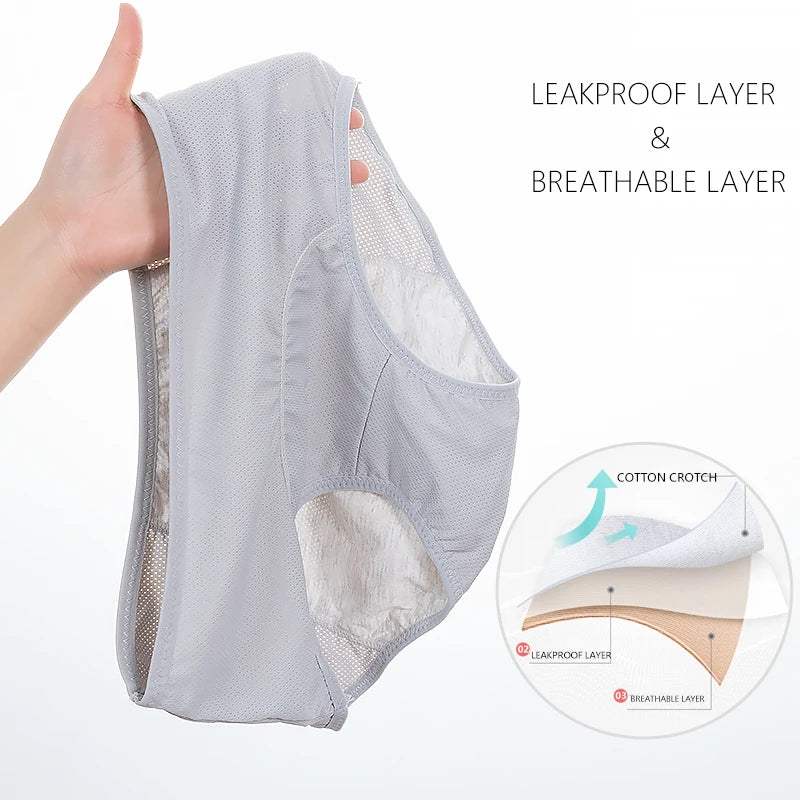 Women’s High-Waist Menstrual Panties – Cotton Leak-Proof Lingerie, Plus Size
