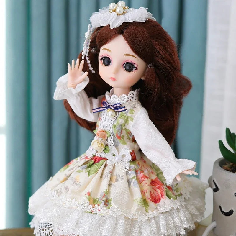 30cm 1/6 BJD Princess Doll – 20 Joints, Dress-Up Toy with Clothes & Shoes
