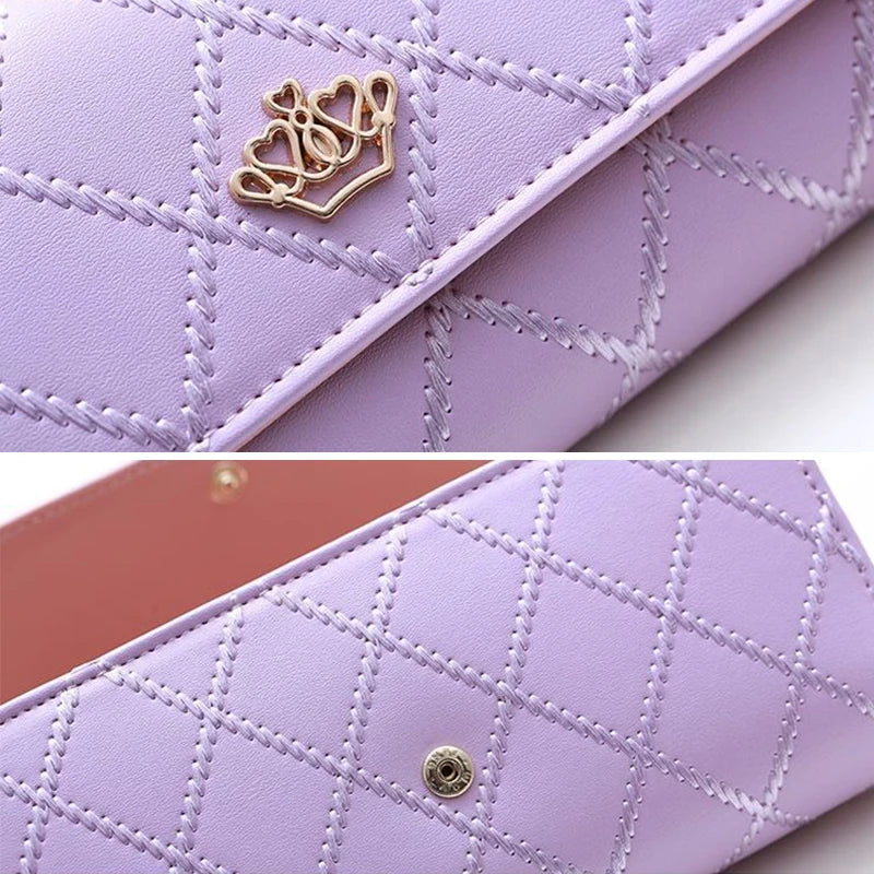 Women’s PU Leather Long Wallet – Large Capacity Card, Phone & Coin Holder