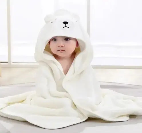 Toddler Hooded Coral Fleece Bath Towel