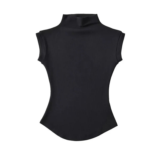 Women’s Turtleneck Sleeveless Streetwear Top