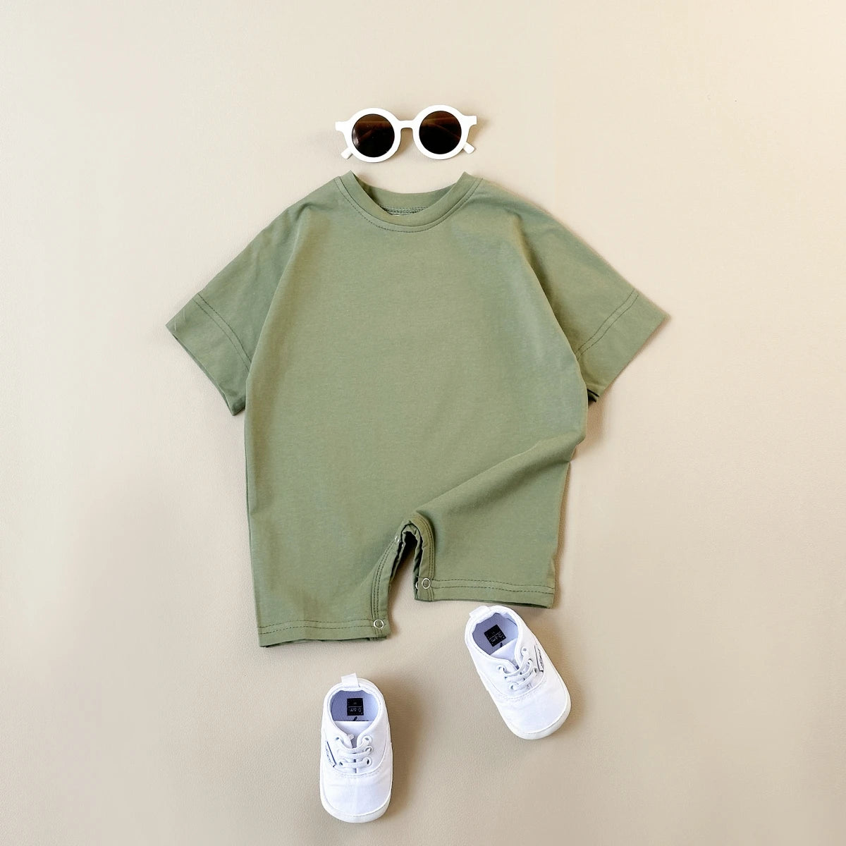 Baby Boy Romper — Summer Newborn Short Sleeve Ribbed Jumpsuit Playsuit