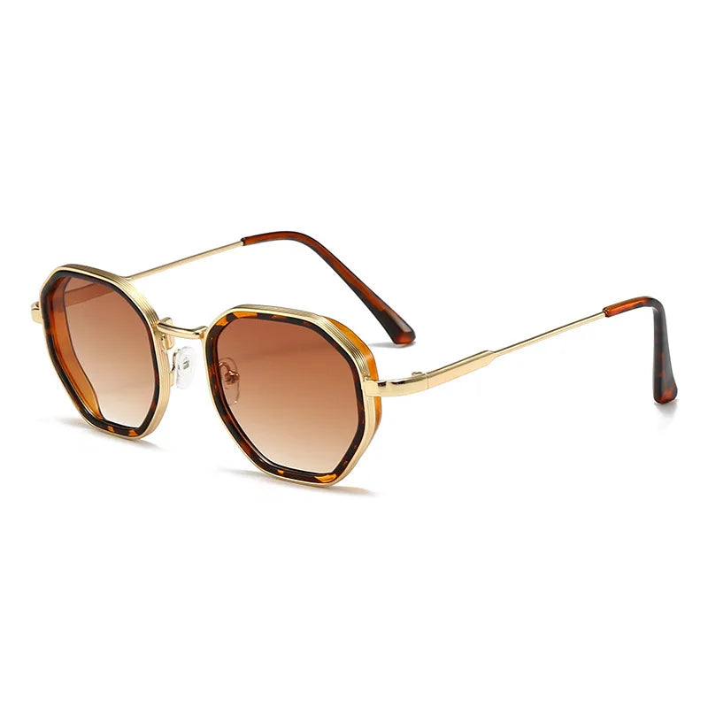 Unisex Retro Square Metal Sunglasses
