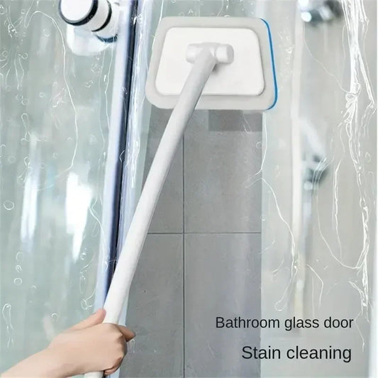 1 Set Long Handle Multi-Functional Cleaning Sponge – Removable Brush for Bathroom, Bathtub, Tiles, and Floor
