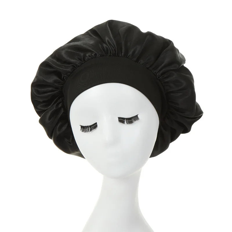 Satin Hair Bonnet – Adjustable Sleep Cap for Curly Hair