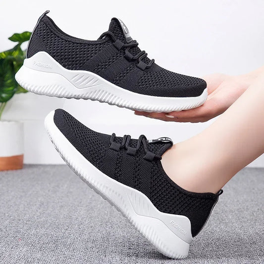 2025 Women’s Casual Sneakers – Breathable Summer Platform Lace-Up Shoes, Comfortable & Fashionable