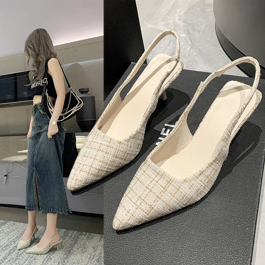 Sea Salt Blue Pointed High Heel Sandals – Fashion Casual Women's Shoes