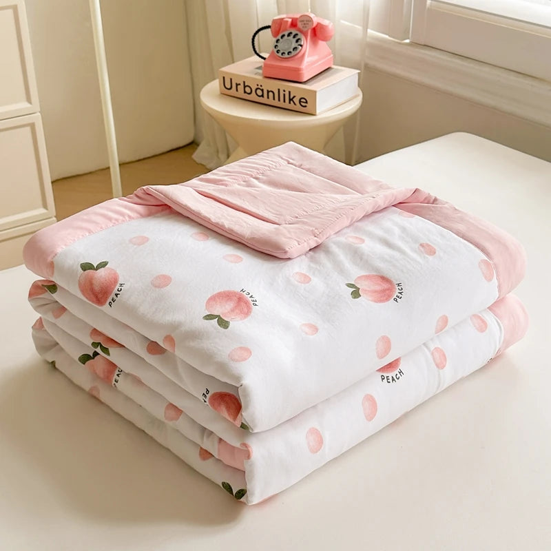 2025 Cotton Summer Quilt – Lightweight, Skin-Friendly, Ultra-Soft Printed Comforter/Blanket