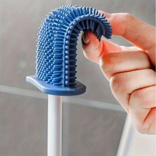Bathroom Cleaning Set – Wall-Mounted Silicone & Long-Handle Brushes