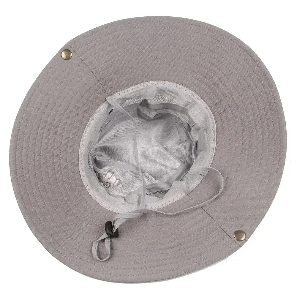 Summer Men’s Bucket Hat — Outdoor UV Protection Wide Brim Safari, Hiking & Beach Fisherman Cap with Mesh Design
