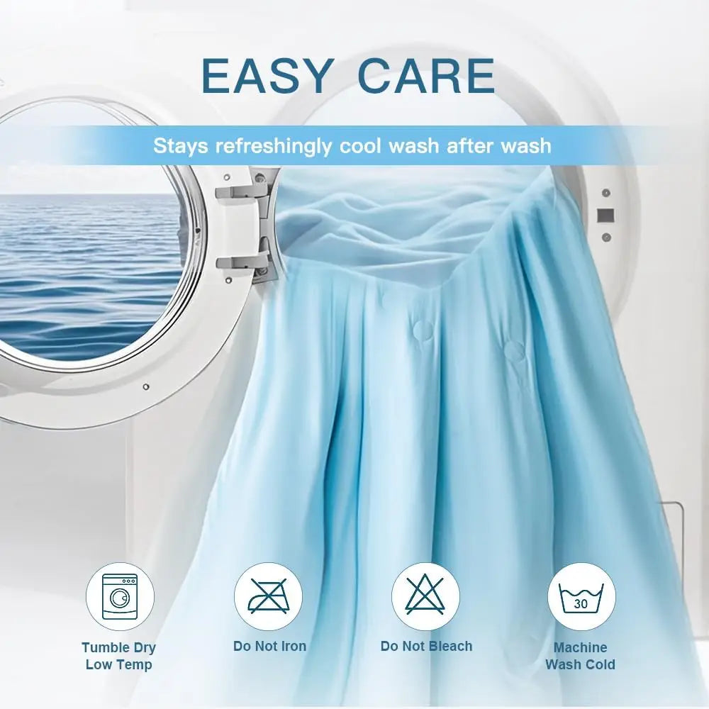Cool Summer Blanket – Double-Sided Cooling Quilt, Silky Breathable Thin Comforter, Queen Size