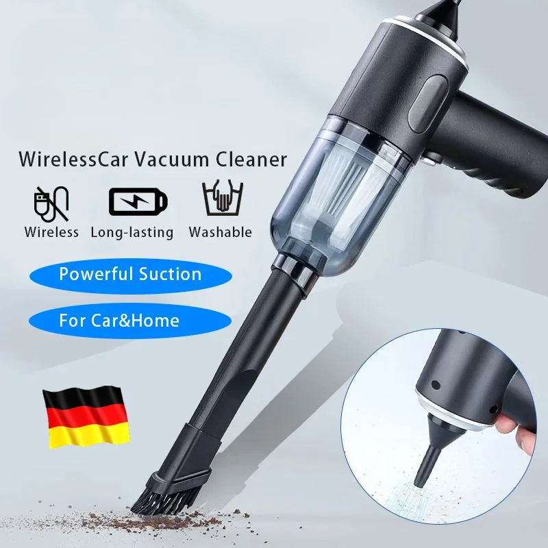 9000Pa Wireless Car Vacuum – USB Rechargeable Mini Cleaner