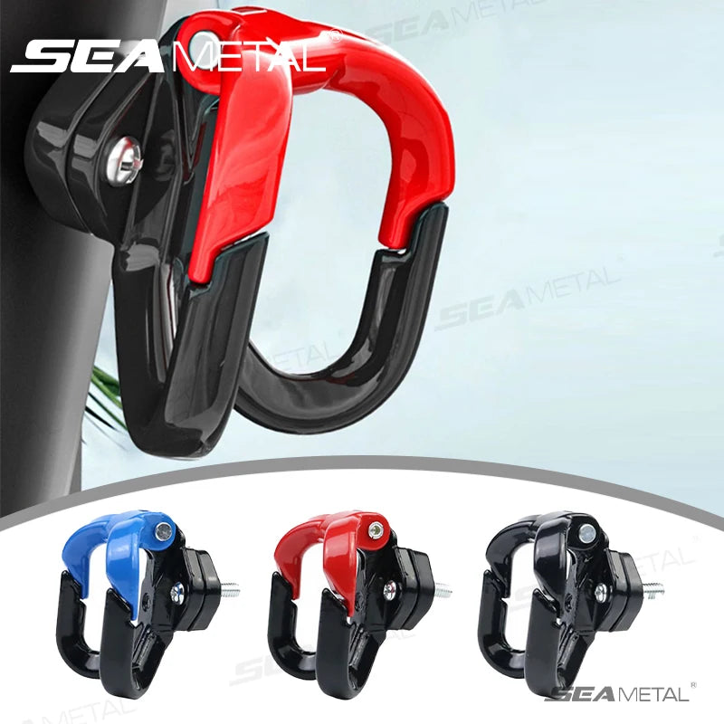 SEAMETAL Motorcycle Helmet & Bag Hook — Double Aluminum Alloy Hanger Accessory