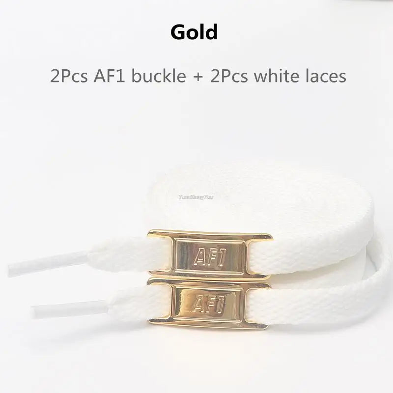 Original AF1 Shoelace Set – White Flat Laces with Shoe Decoration for Air Force 1 Sneakers & Accessories